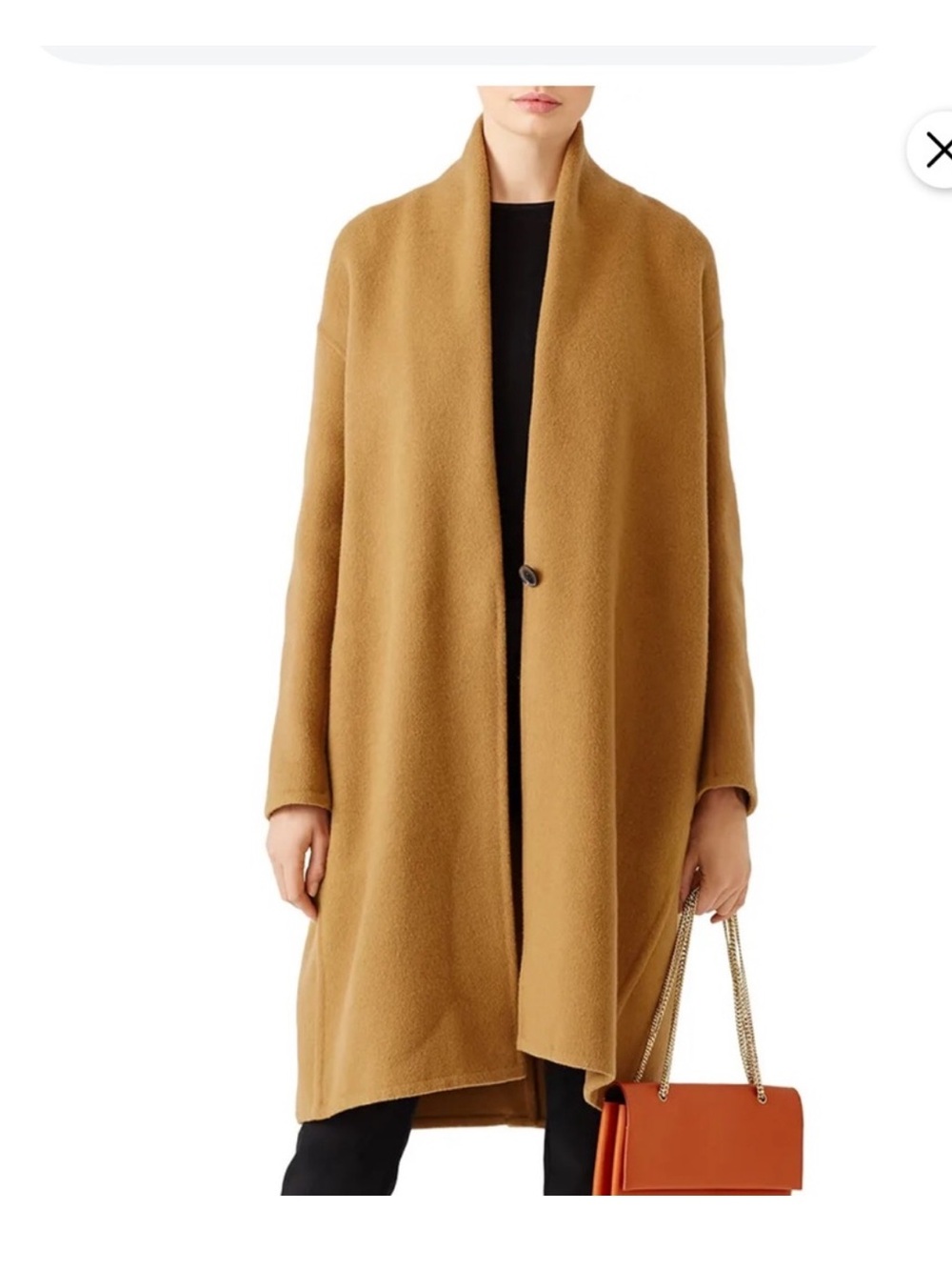 Vince Camel Coat Collarless Coat